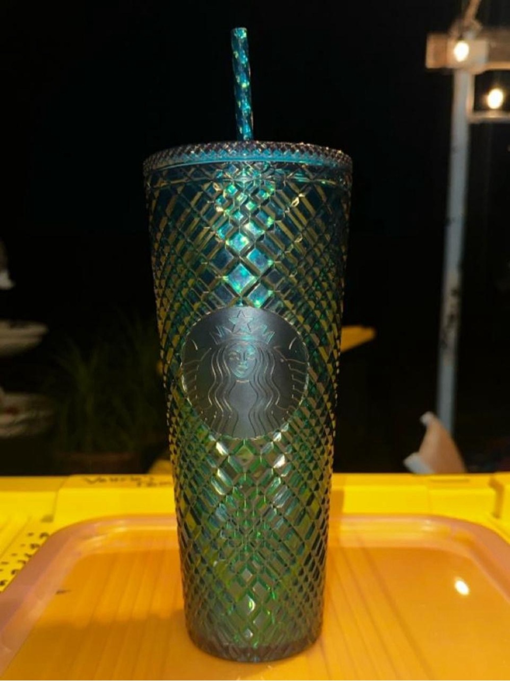 Starbucks Iridescent Teal Studded Tumbler with Straw